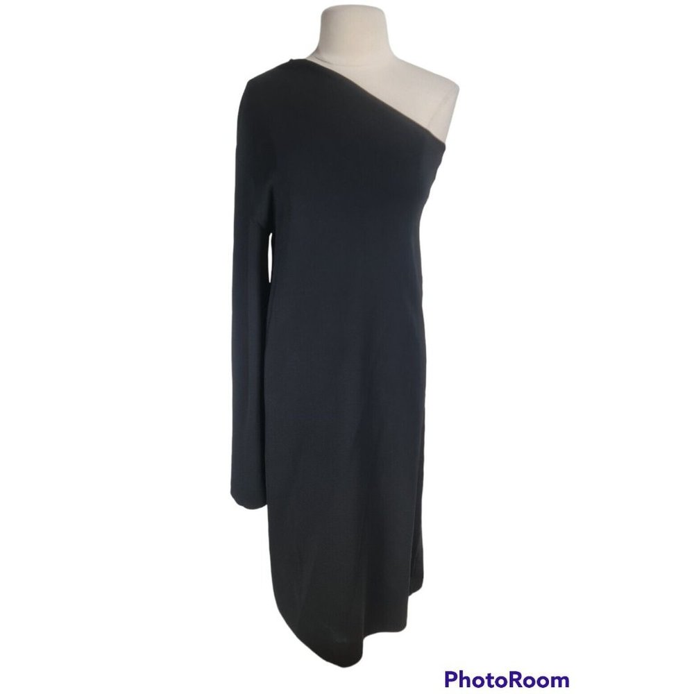 Solace London Aiyana One Shoulder Midi Dress 8 Women Knit Pullover . 194P